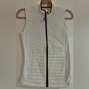 Nautica White Quilted Vest Stretchy Lightweight Sleeveless